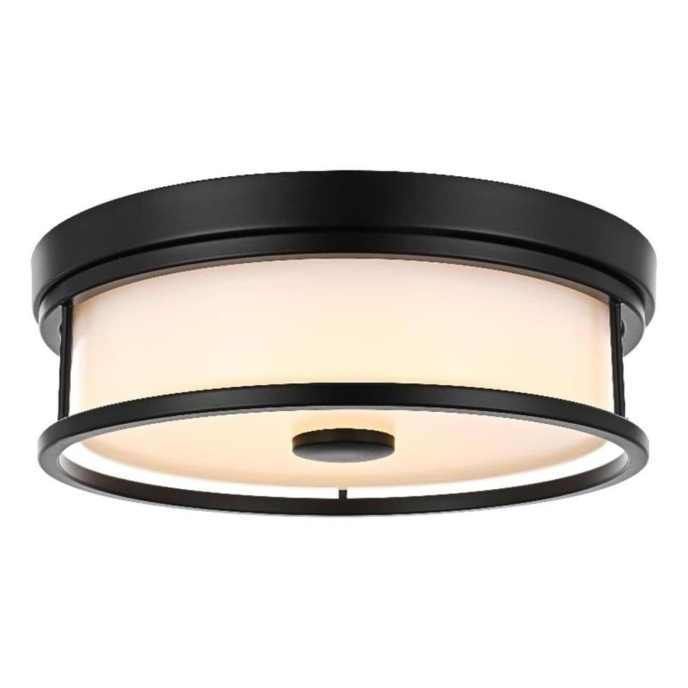 Luminária Living District Kolson 30 cm LED Flush Mount preta