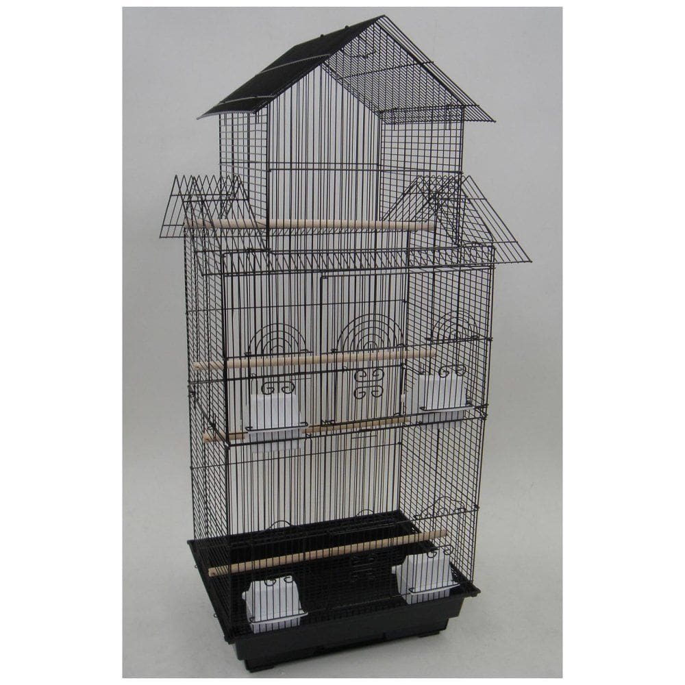 Camiseta de pagode alta para gaiola de pássaro YML 6844 branca 46x36 cm