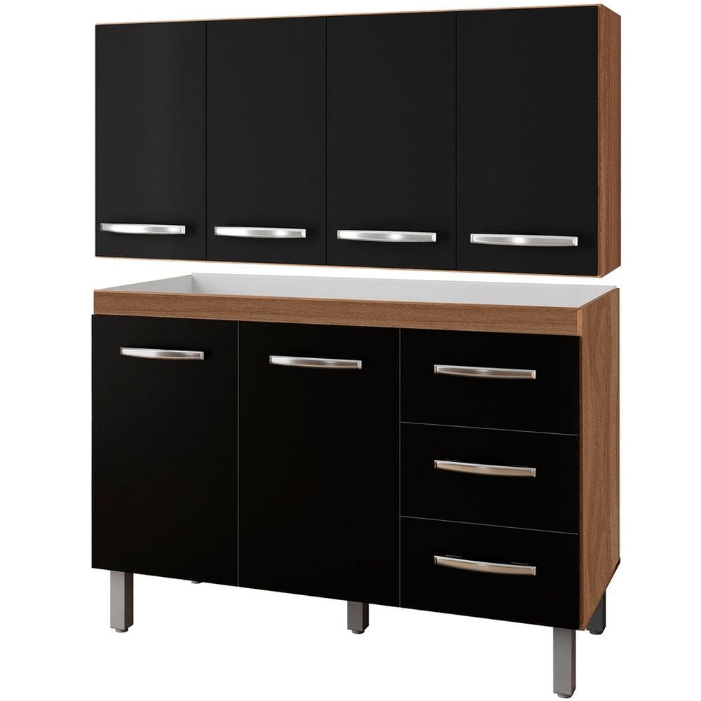 Balcão para Pia 2 Portas e Armário Aéreo 4 Portas Porto