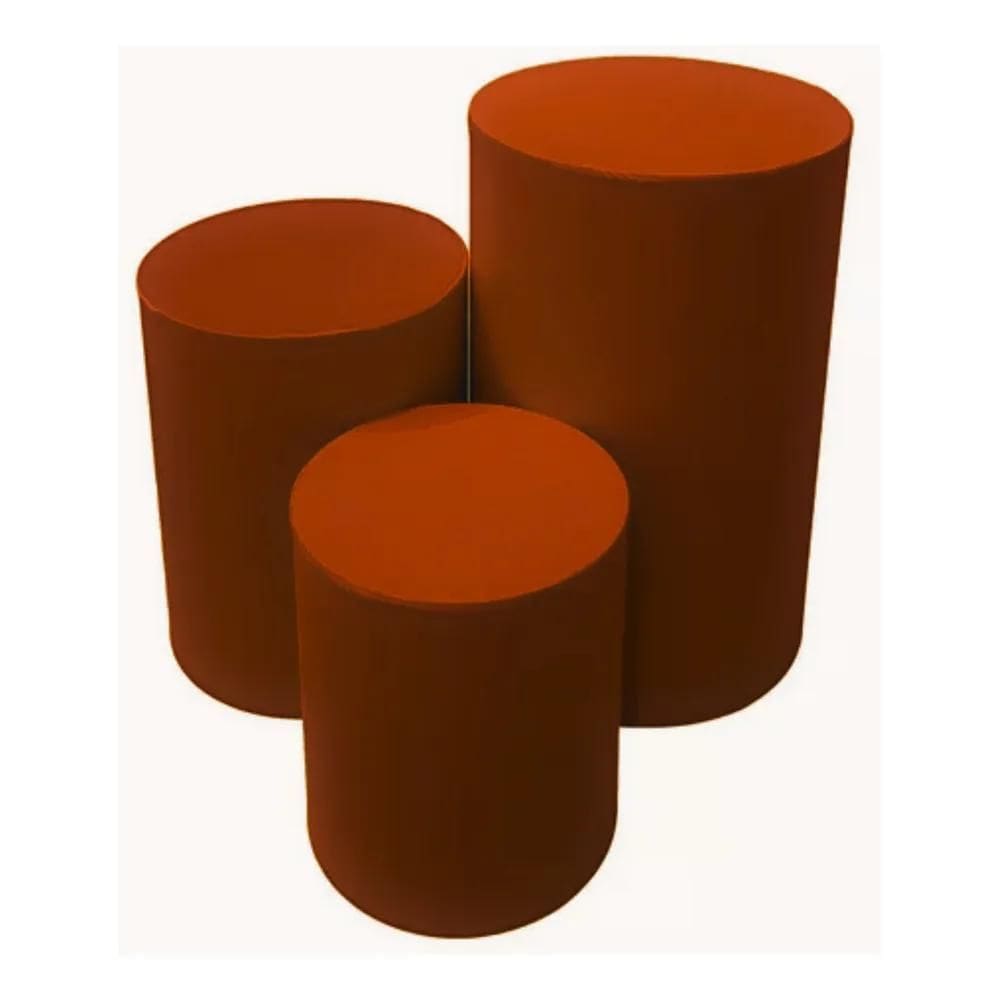 Trio De Capas Para Mesa Cilindros Varias Cor Terracota