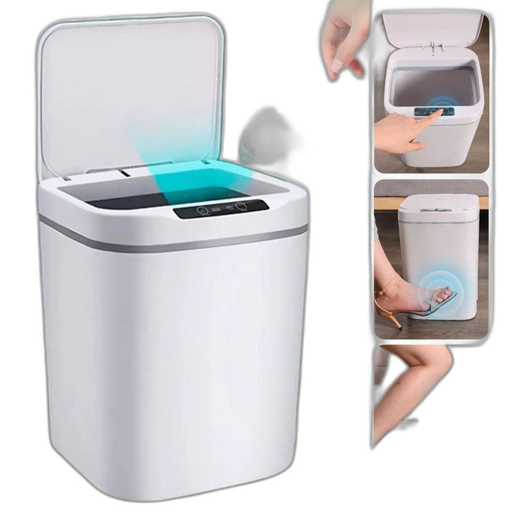 Lixeira Automática 16L Com Sensor Recarregável Para Cozinha