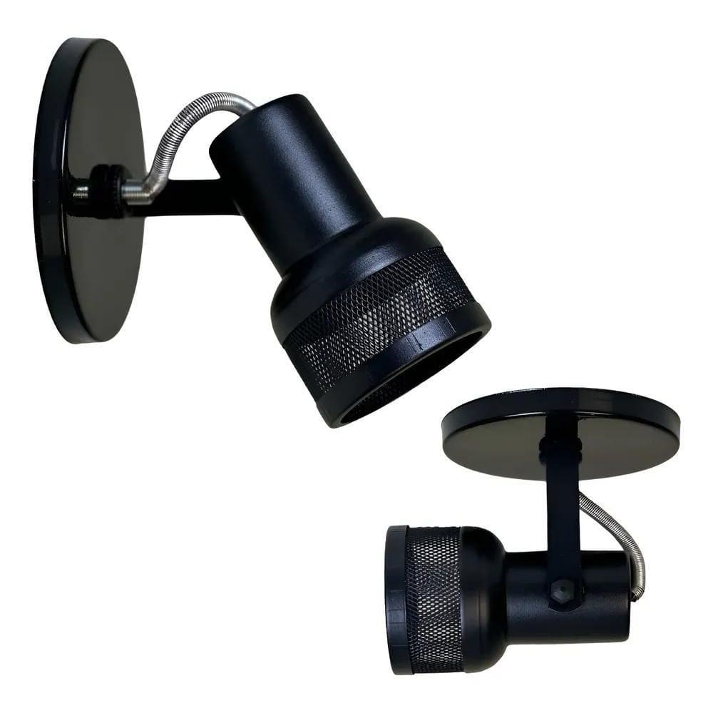 Luminária Spot Tela Sobrepor Direcionavel Alumí Preto 127/22