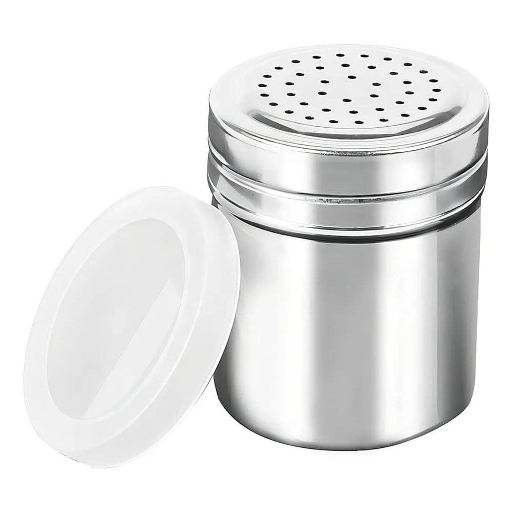 Polvilhador Porta Temperos Inox Pimenta Saleiro Com Tampa