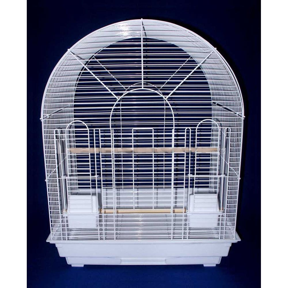 Gaiola de pássaro YML com tampo redondo em aço branco 66x51x41cm 5kg
