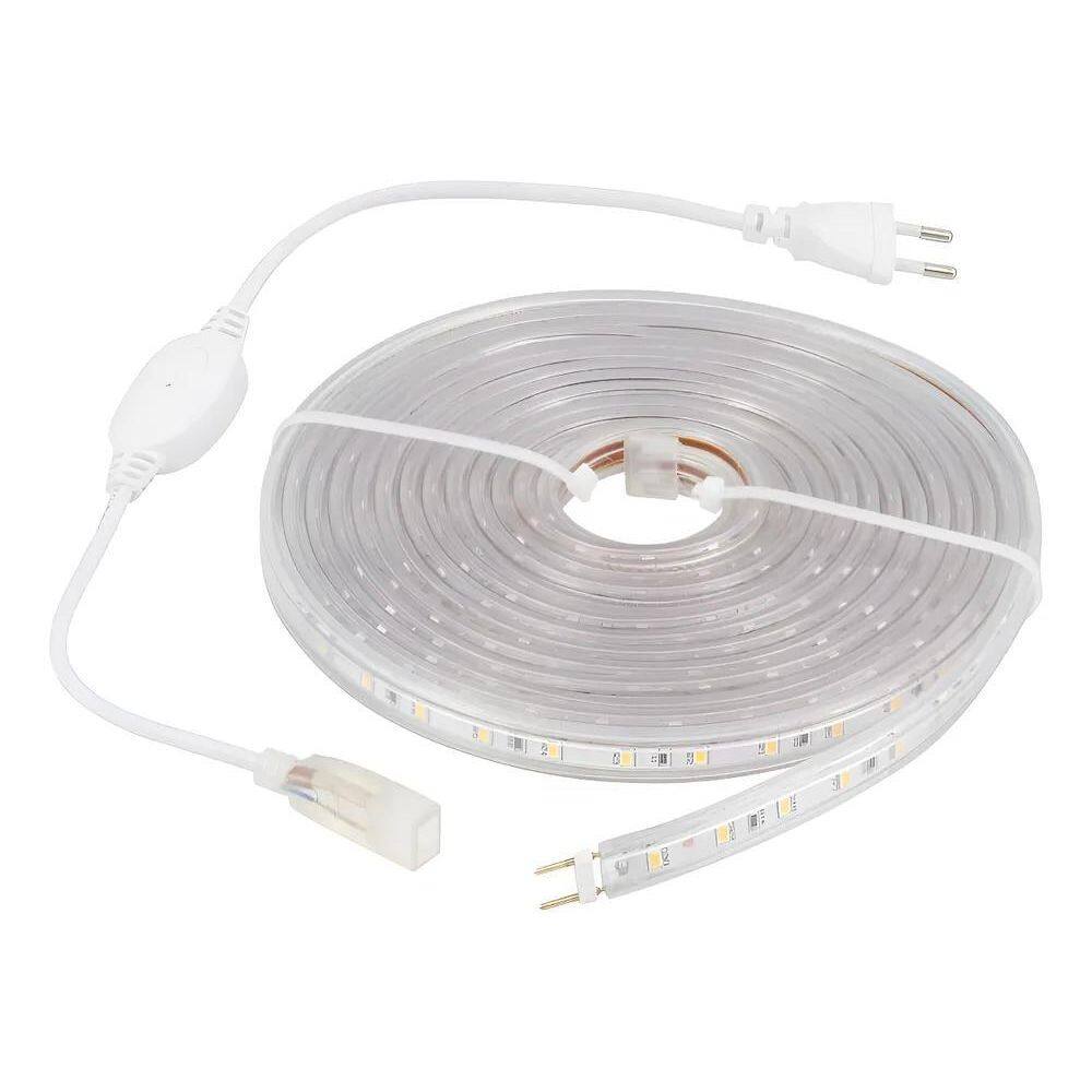 Fita Led Chata 2 Metros 6000K Branco Frio + Fonte Conector
