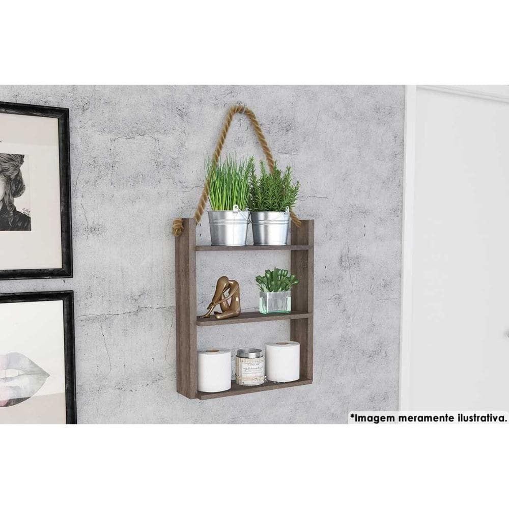 Prateleira Decorativa Sala Estar Am 3119 Rustico - Movelbento
