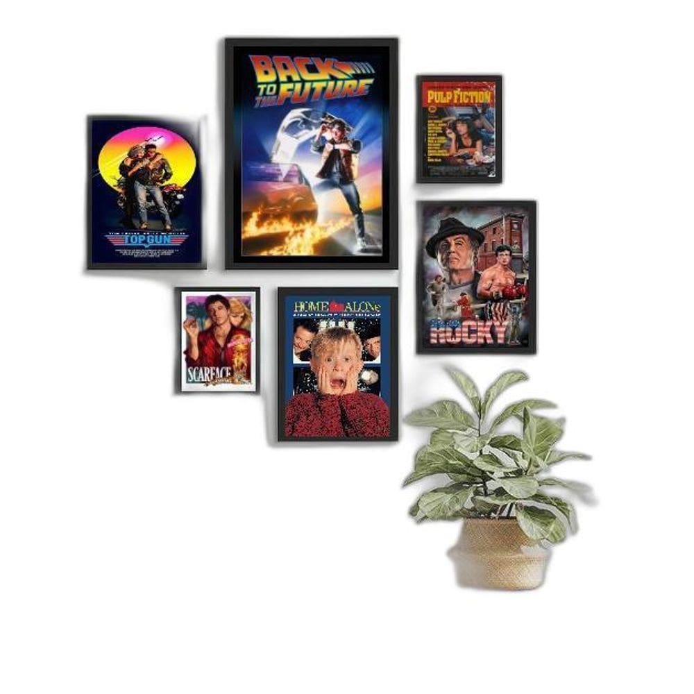 Composição 6 Quadros Cinema Filmes Antigos