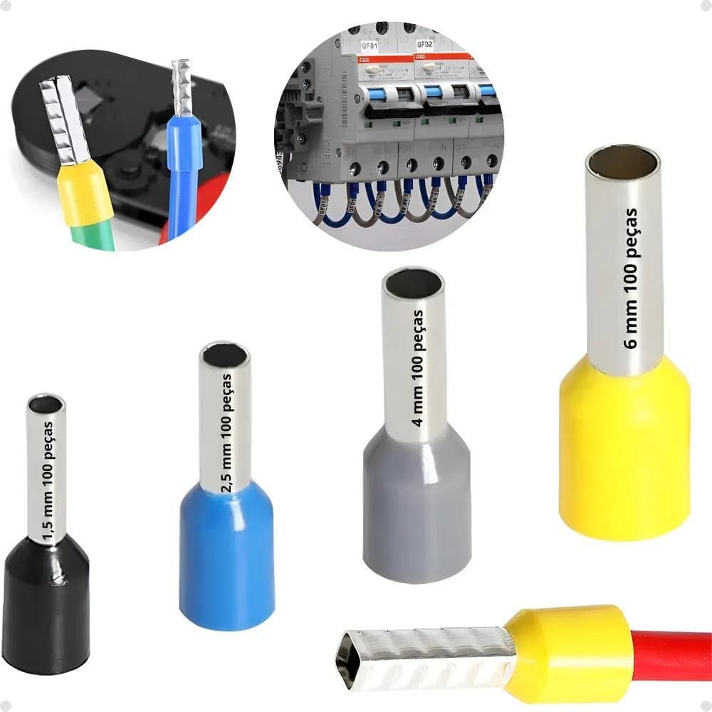 Kit Terminal Conector Tubular Ilhós 1,5 / 2,5 /4 / 6Mm 400Un