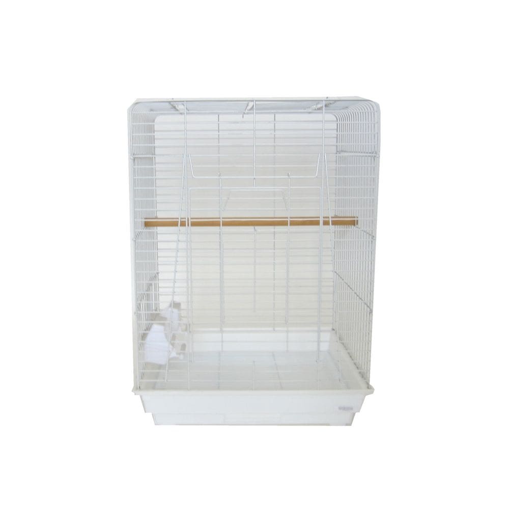 Gaiola para pássaros YML 51x41 cm pequena com tampa aberta branca