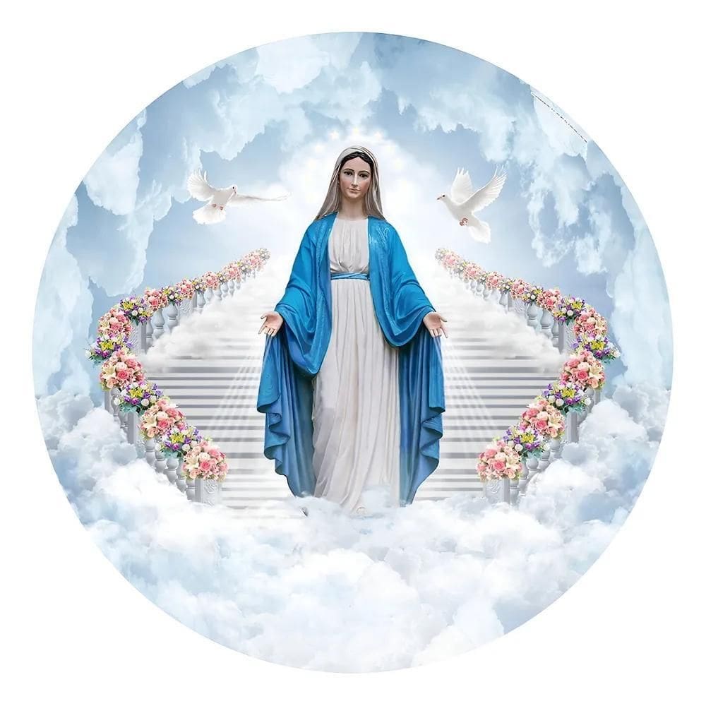 Painel De Festa Redondo Decoração De Aniversário Nossa Senho