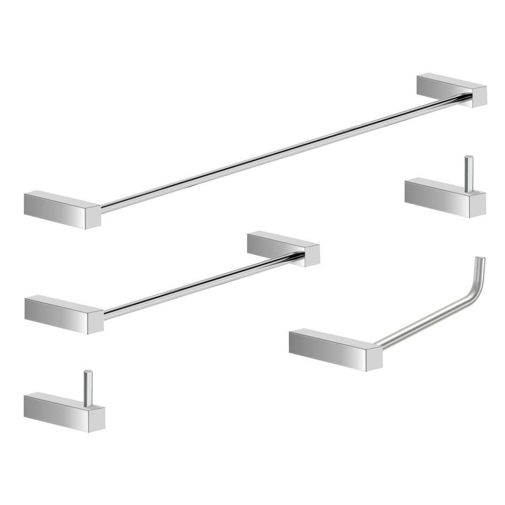 Kit Acessórios Para Banheiro 5 Peças Escovado 2070Tr