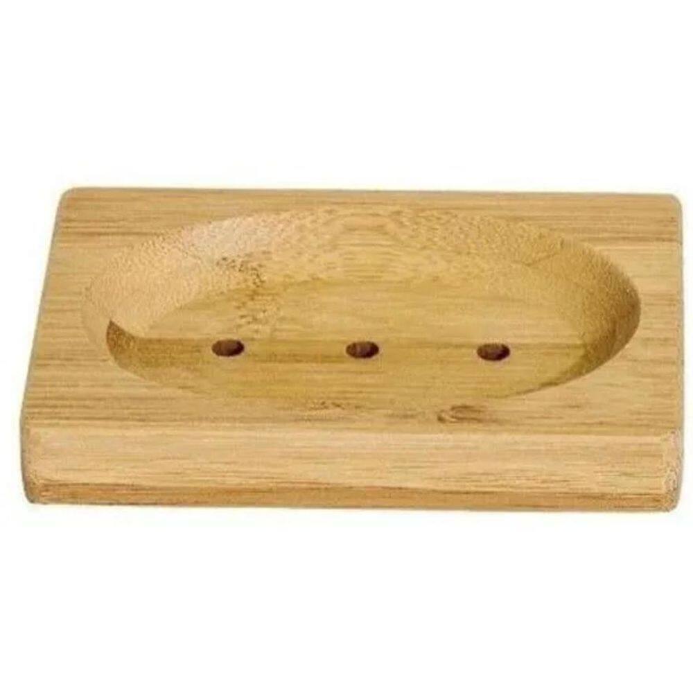 10X Saboneteira Porta Sabonete Em Bambu Para Pia De Banheir