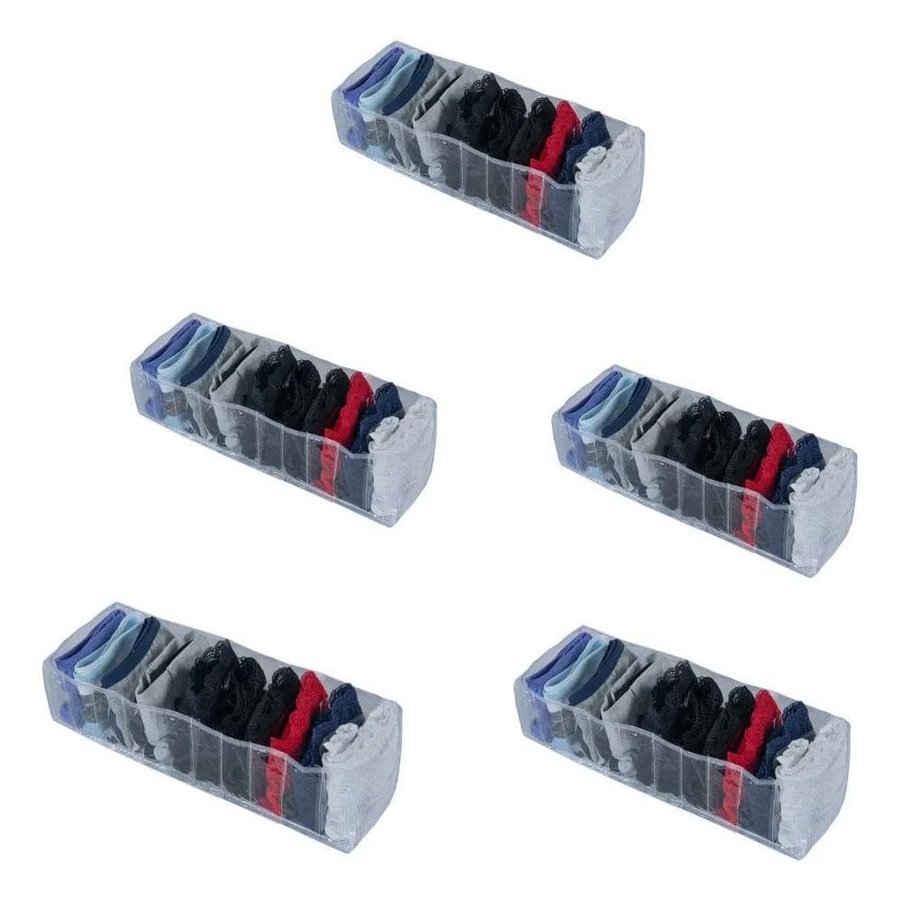 3X Kit 5 Organizadores De Gaveta Colmeia Calcinha Cueca Meia
