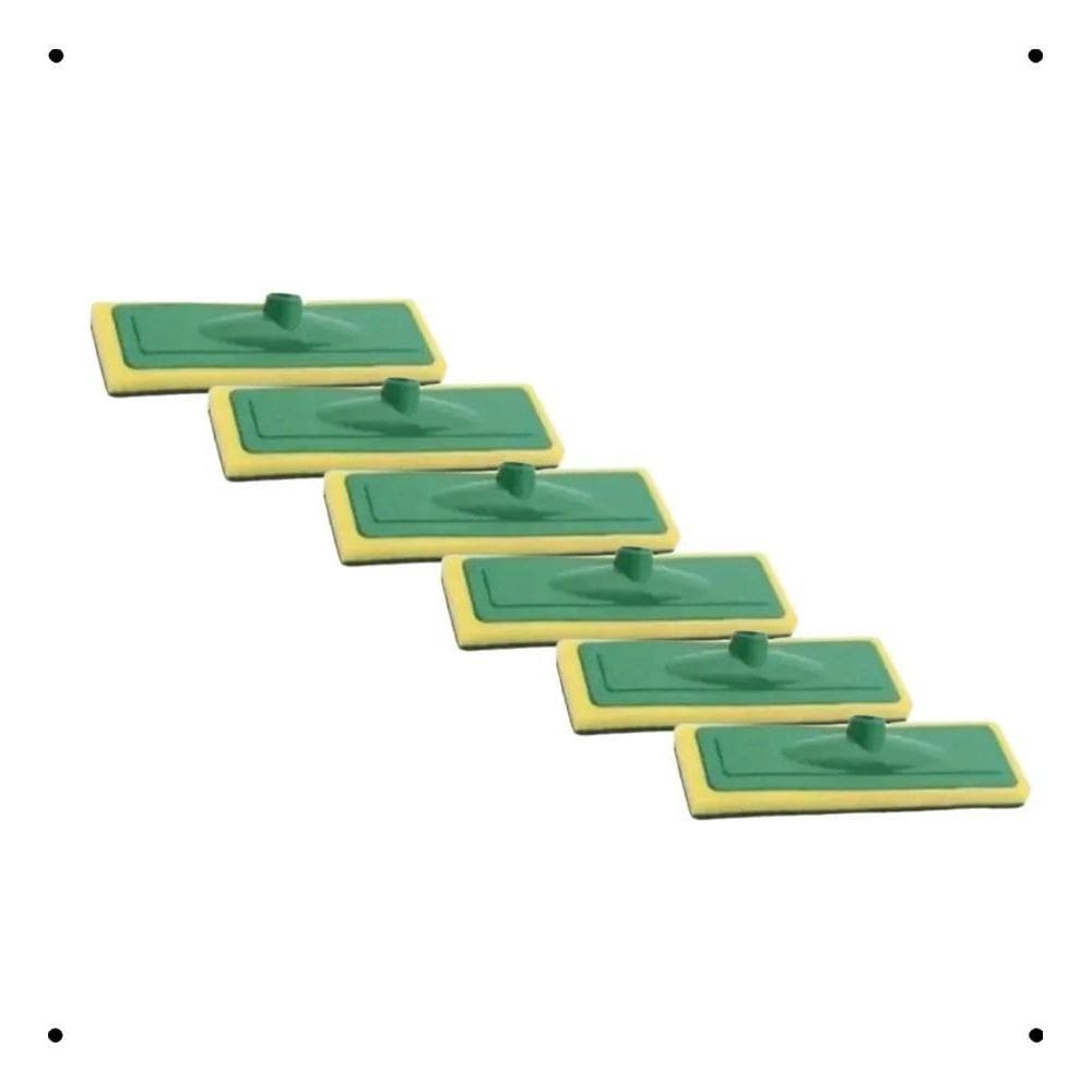 Bucha Limpa Azulejo Esponja Lava Piso Faxina Prática Kit 6Un