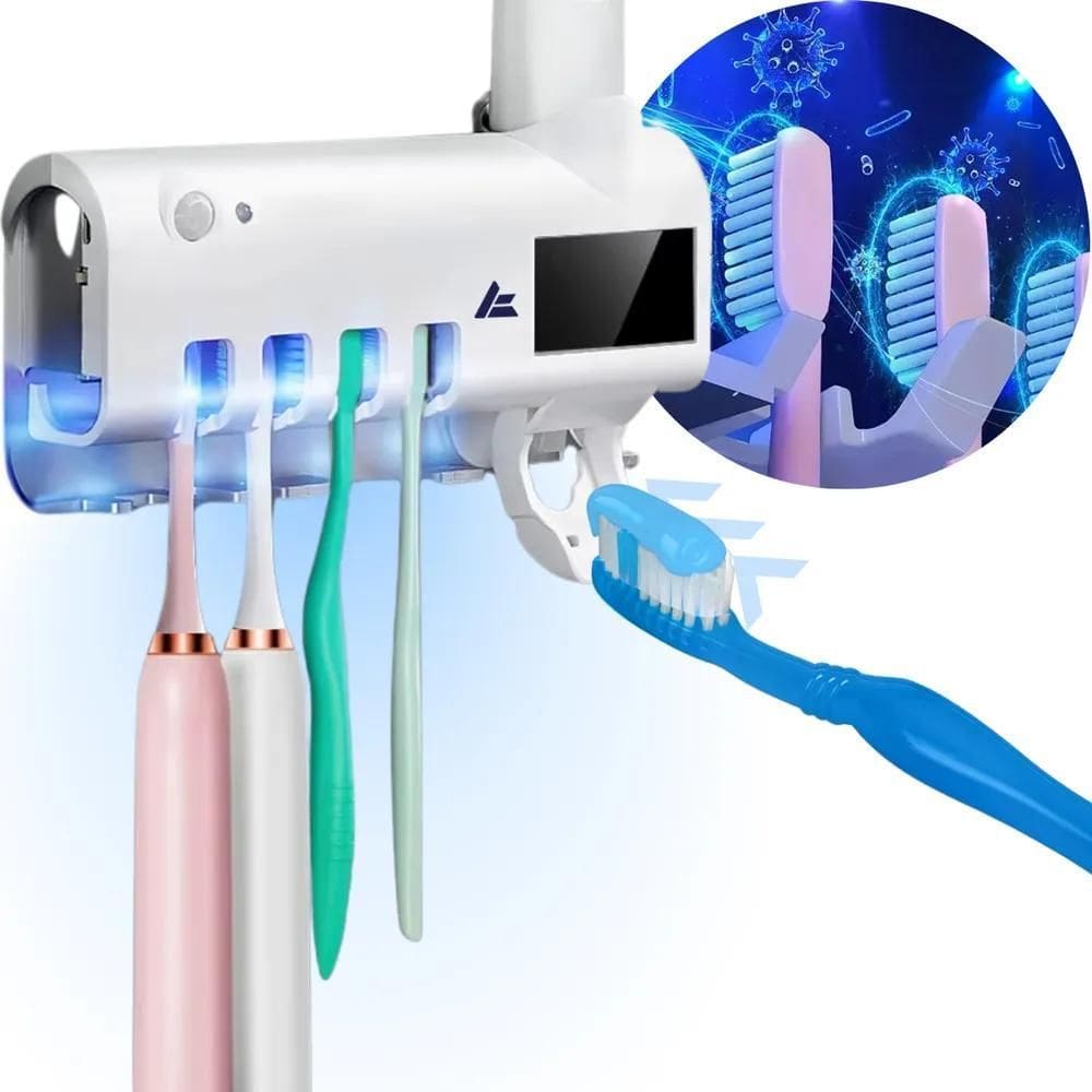 2X Suporte Porta Escova Dentes Dipenser Pasta Esterelizador