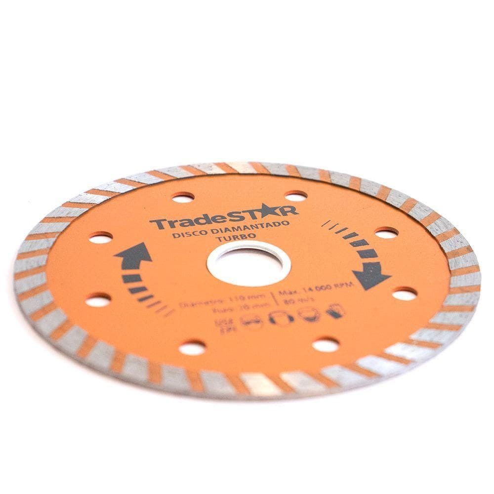 Disco Diamantado 110 Mm Turbo Furo 20 Mm Tradestar