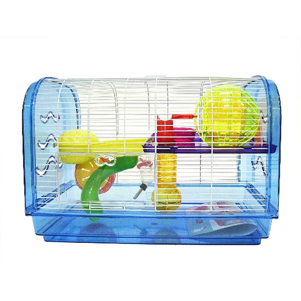 Animal Cage YML Gaiola de hamster de plástico transparente Dome Blue