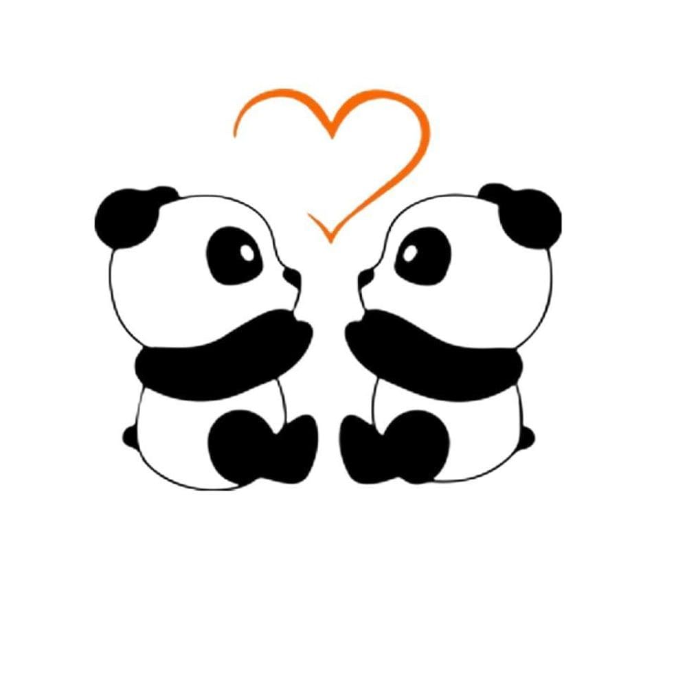 Adesivo De Geladeira Casal De Panda - 50X21Cm