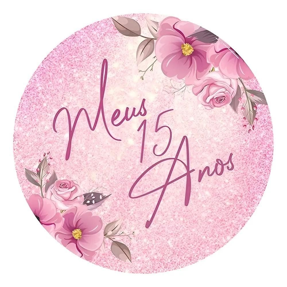 Painel De Festa Redondo Decoração De Aniversário 15 Anos Ro