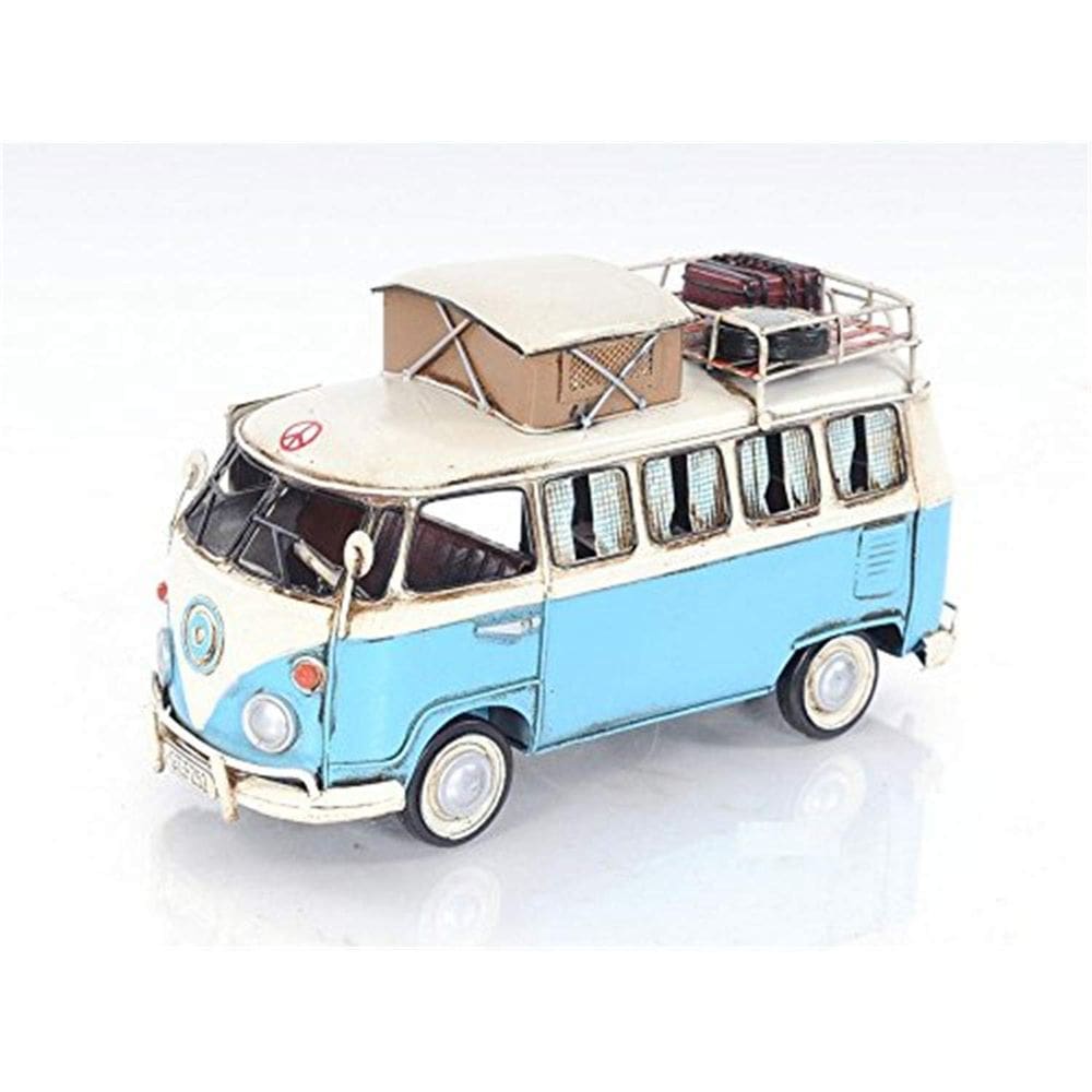 Escultura: Artesanato antigo e moderno, modelo de ônibus de acampamento: 29x14x15 cm