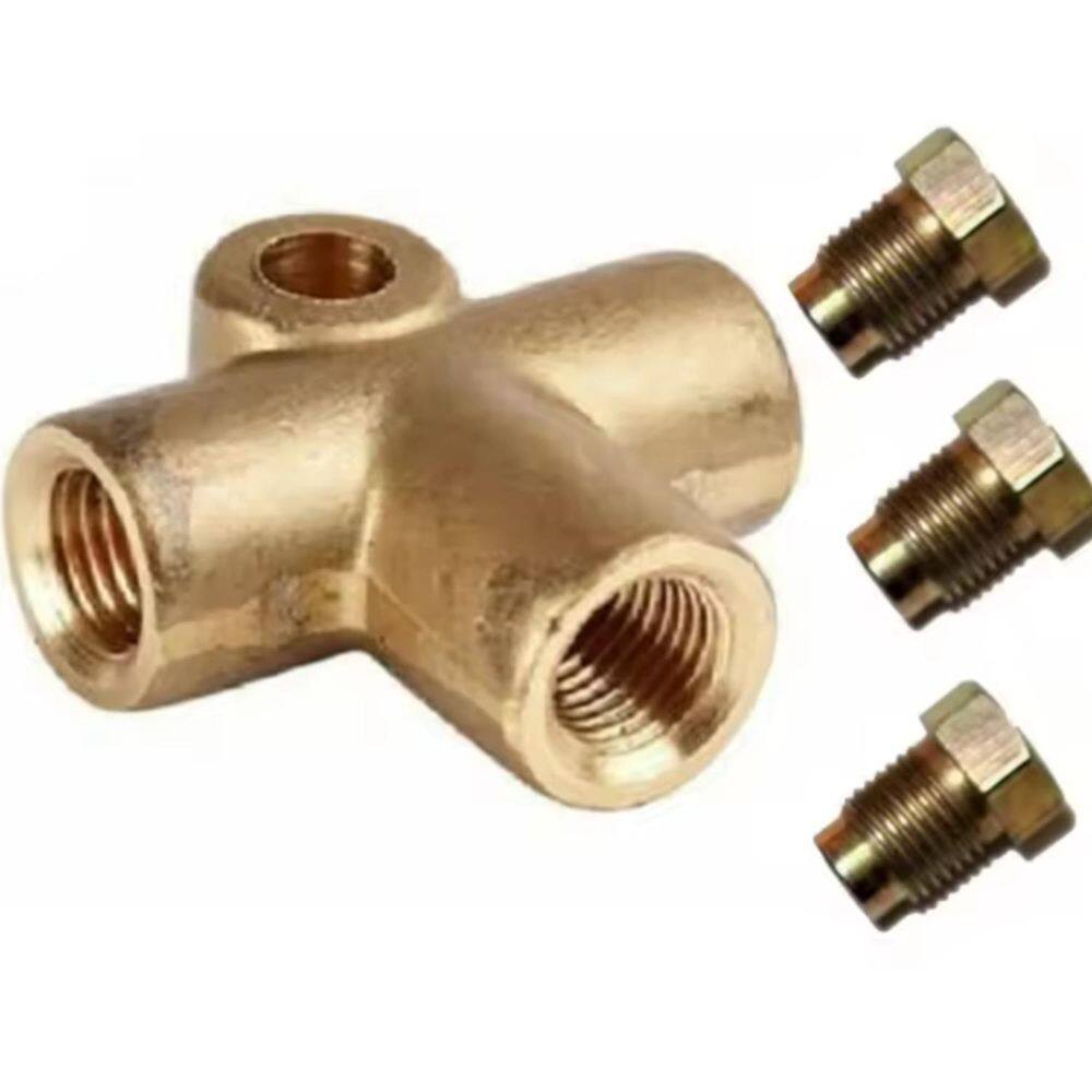 Kit Conector T 3 Vias 10Mm 3/16 Latao Tubo Mangueira Freio