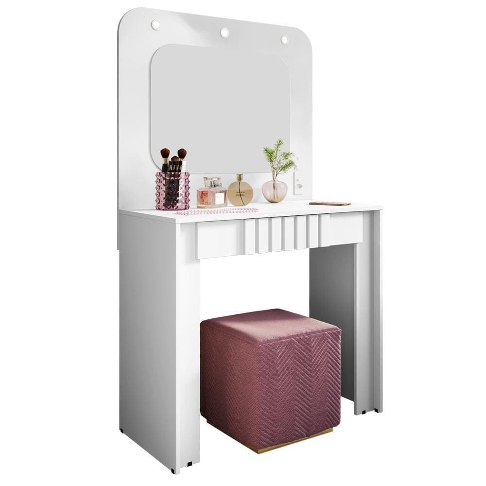 Penteadeira Espelho Camarim Rouge 90 Cm Branco Bechara Branco