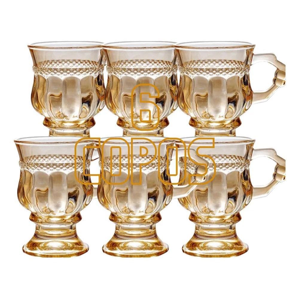2X Jogo De 6 Xícaras Âmbar Premium 140Ml Café, Chá E Capucci