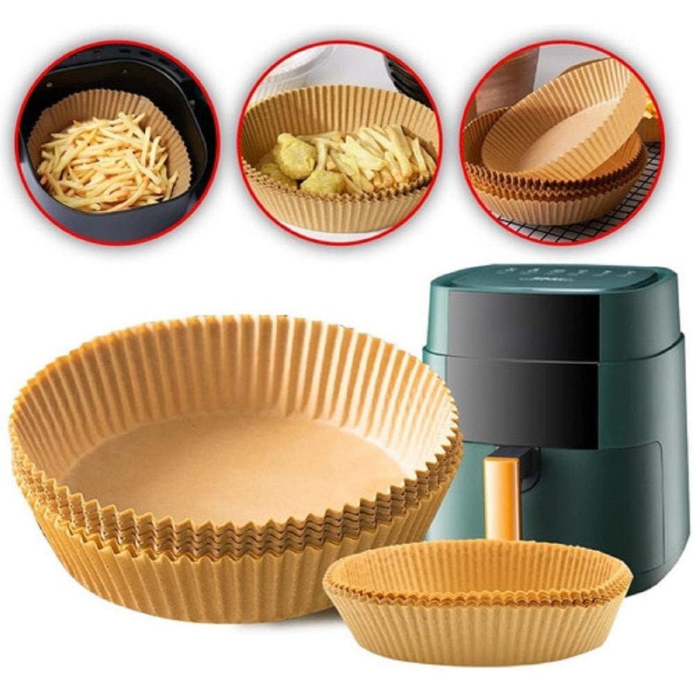 Kit 100 Papel Absorvente para Air Fryer Descartável