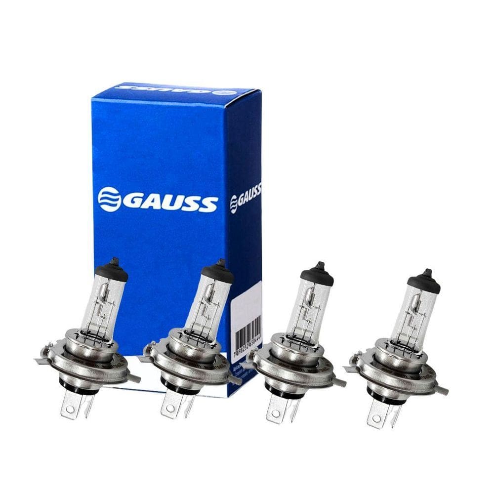 Kit 4 Lâmpadas H4 Halógena 60/55W 12V Farol Alto Baixo Gauss