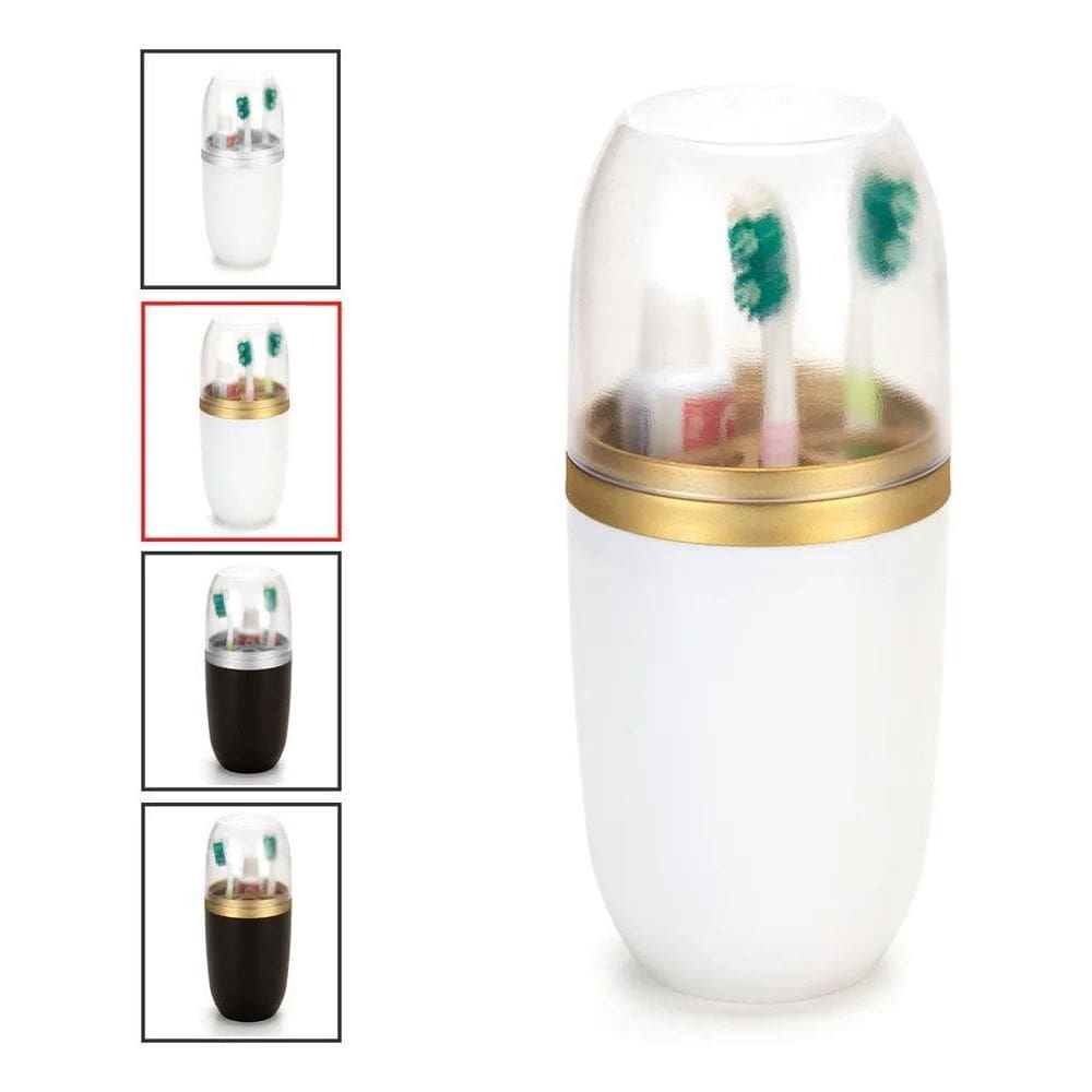 Porta Escova Pasta Tampa Banheiro Viagem Transparente 500Ml