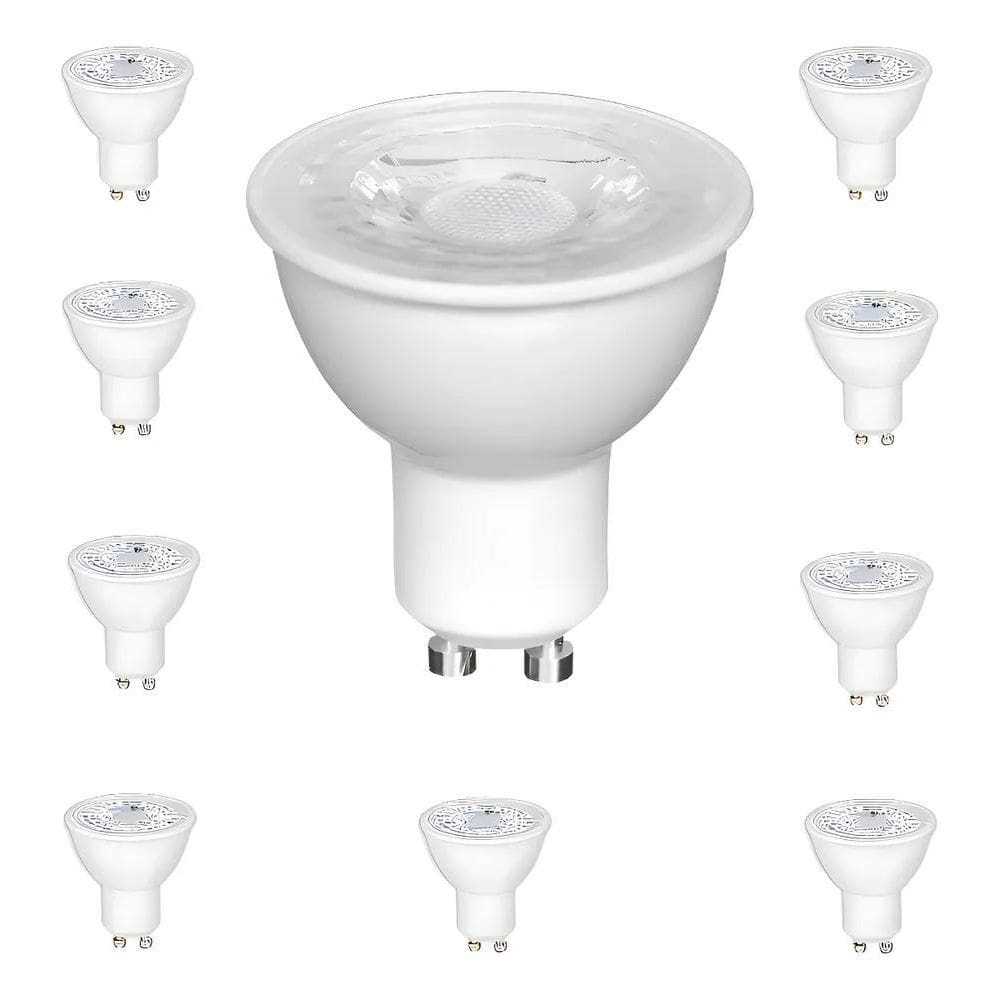 Kit 10 Lâmpada Led Dicroica Gu10 Bivolt 6W-7W Branco Frio Lu