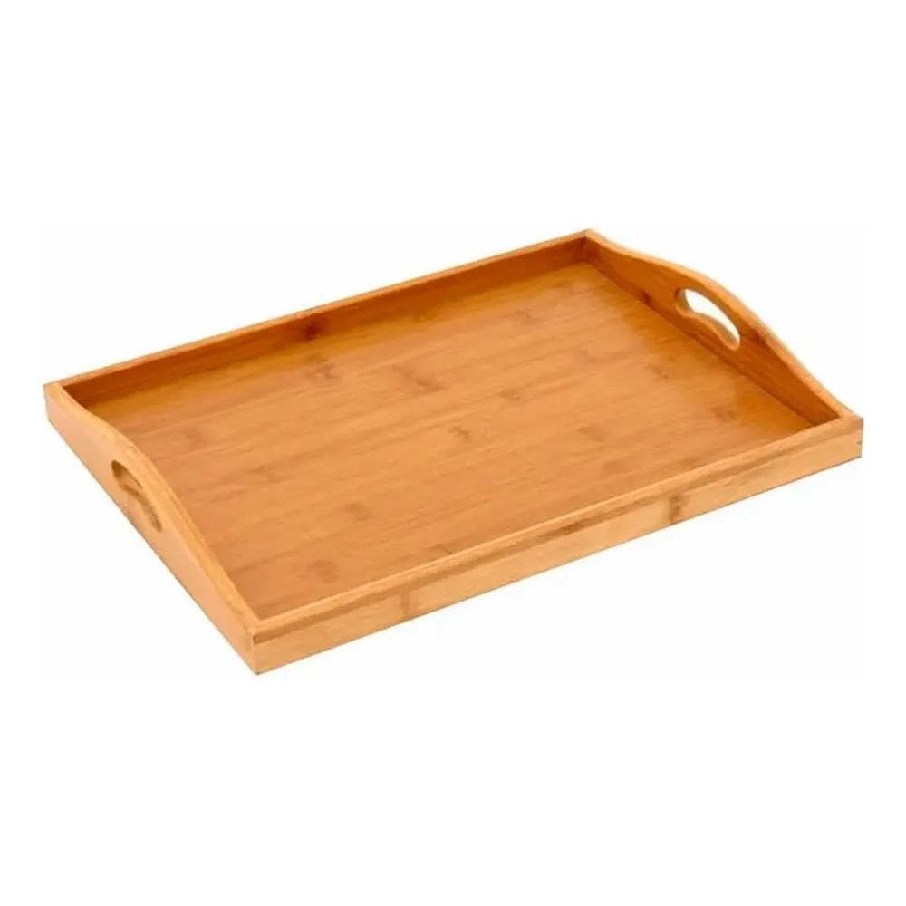10X Bandeja Retangular Servir Café Da Manha 40X30Cm Bambu C