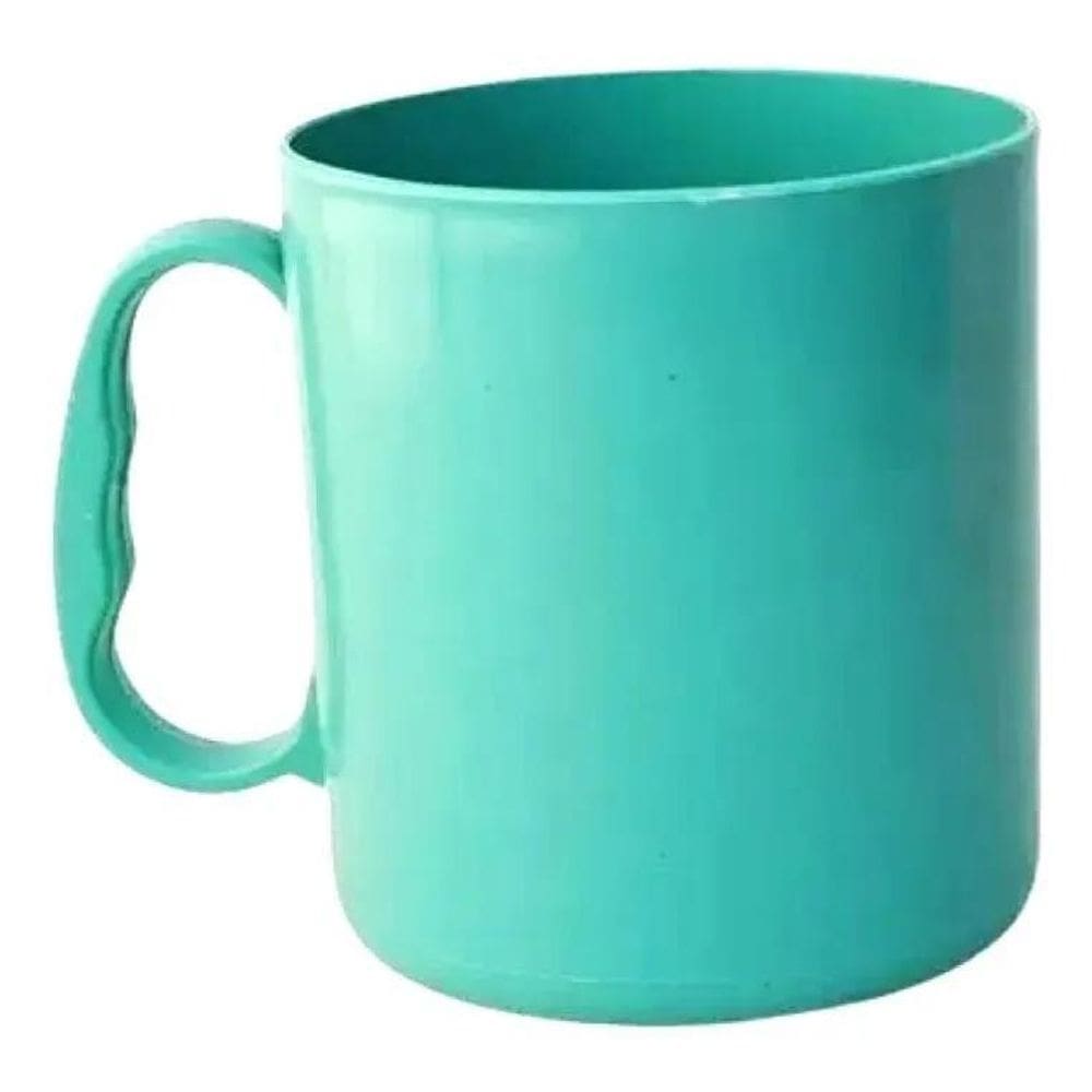 10 Canecas Coloridas Plástico - Tipo Escolar 350Ml