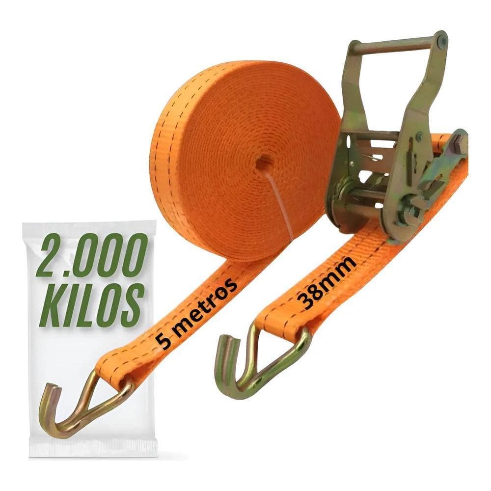 Cinta Catraca Amarração Caminhão Carga Fixação Reforçada 2T