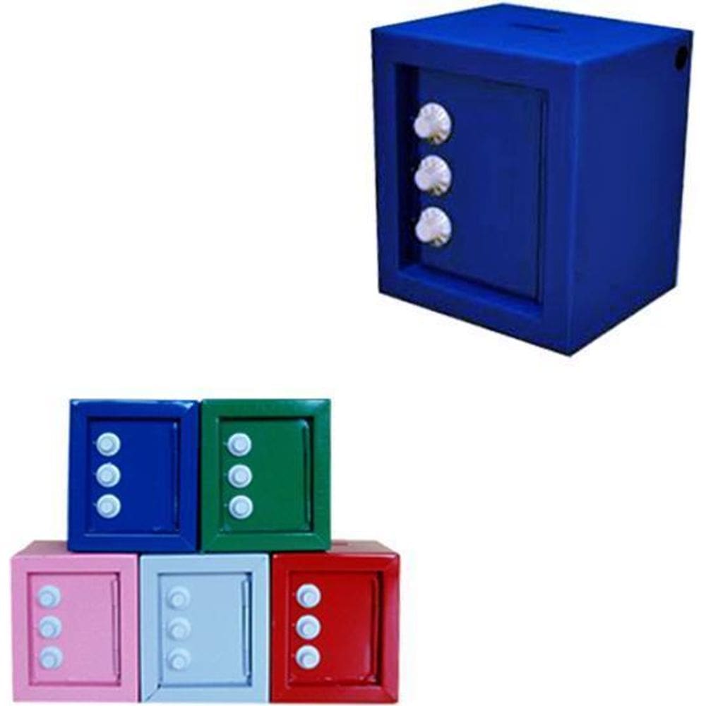 Cofre De Metal Com Segredo Colors 12X10X8Cm