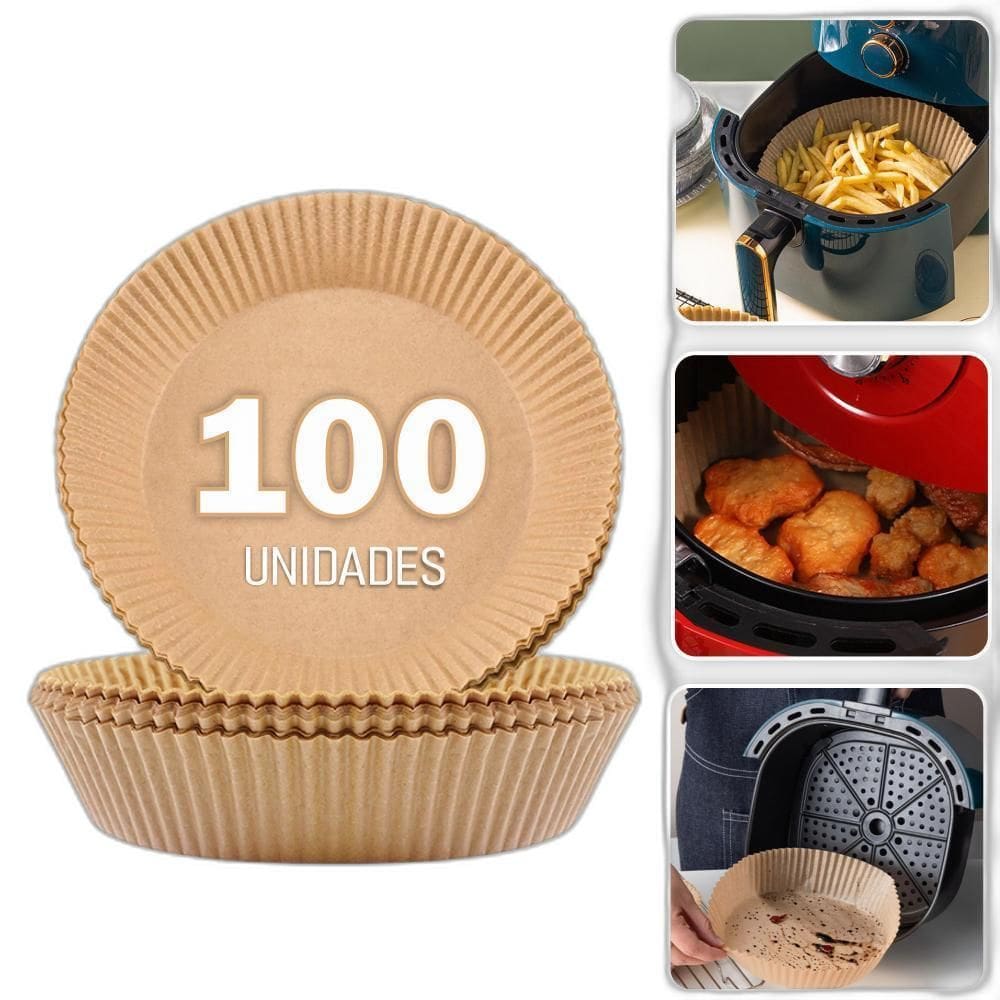 Forro De Papel Descartável Especial Para Air Fryer 100 Und