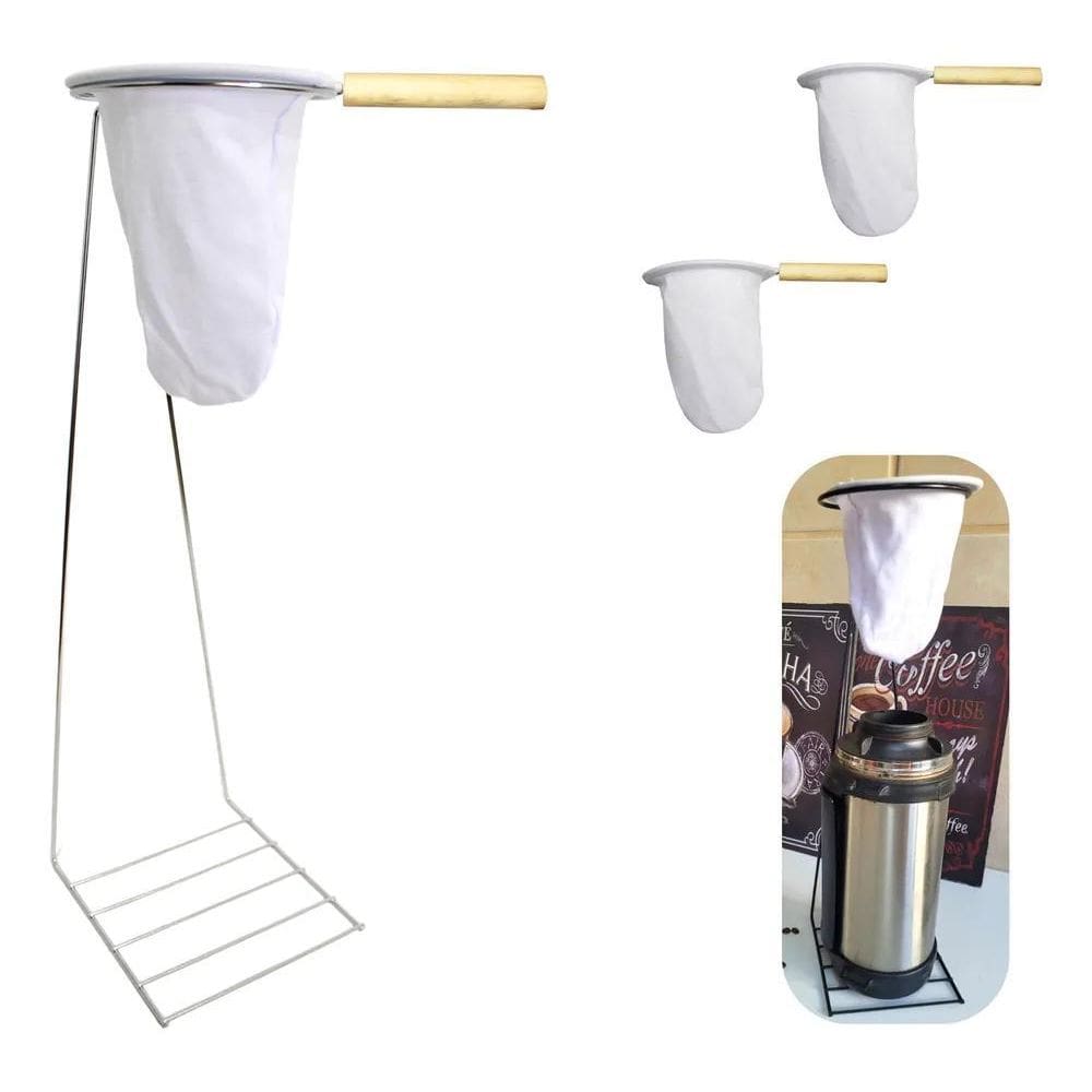 10X Coador De Café Com Suporte De 45Cm+ 2 Coadores Extras C/