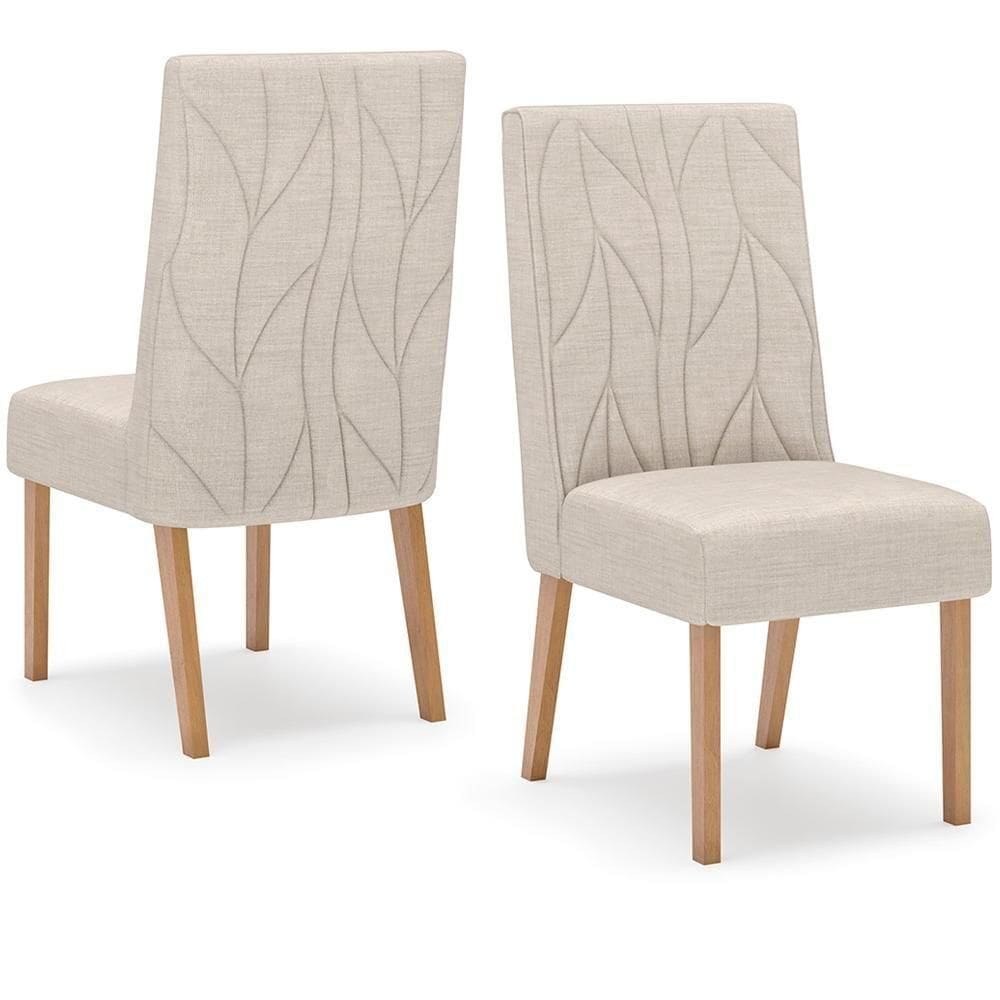Kit 2 Cadeiras Sala De Jantar Eloa Suede Linho Henn Suede Linho