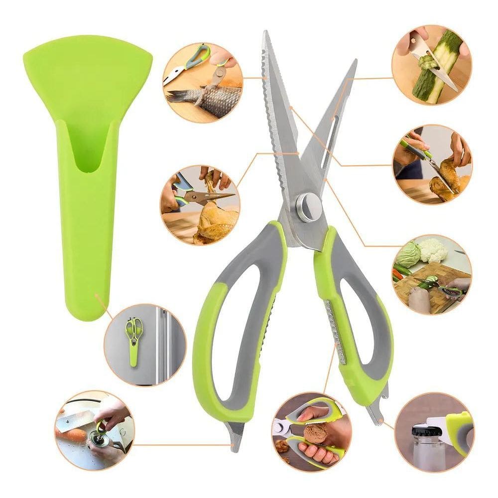 Tesoura Culinária Cozinha Desossa Aves Trinchante Prana Casa