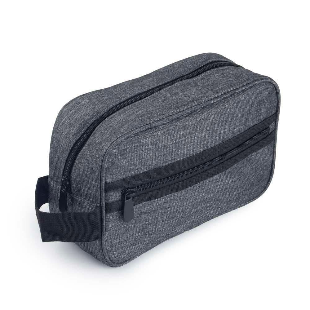 Necessaire Grande Em Poliéster Com Alça E Zíper 4l Cinza