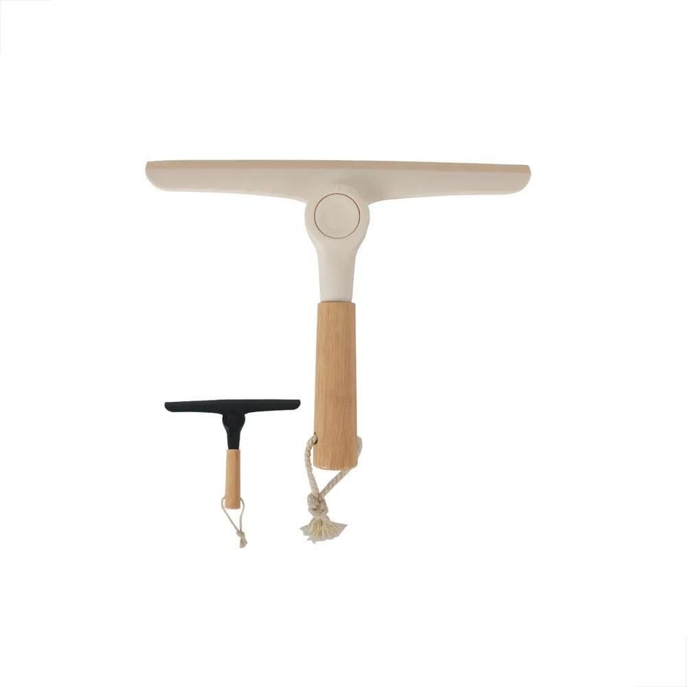 3X Rodinho De Pia Cozinha Dobrável Cabo De Bambu Multiuso Oi