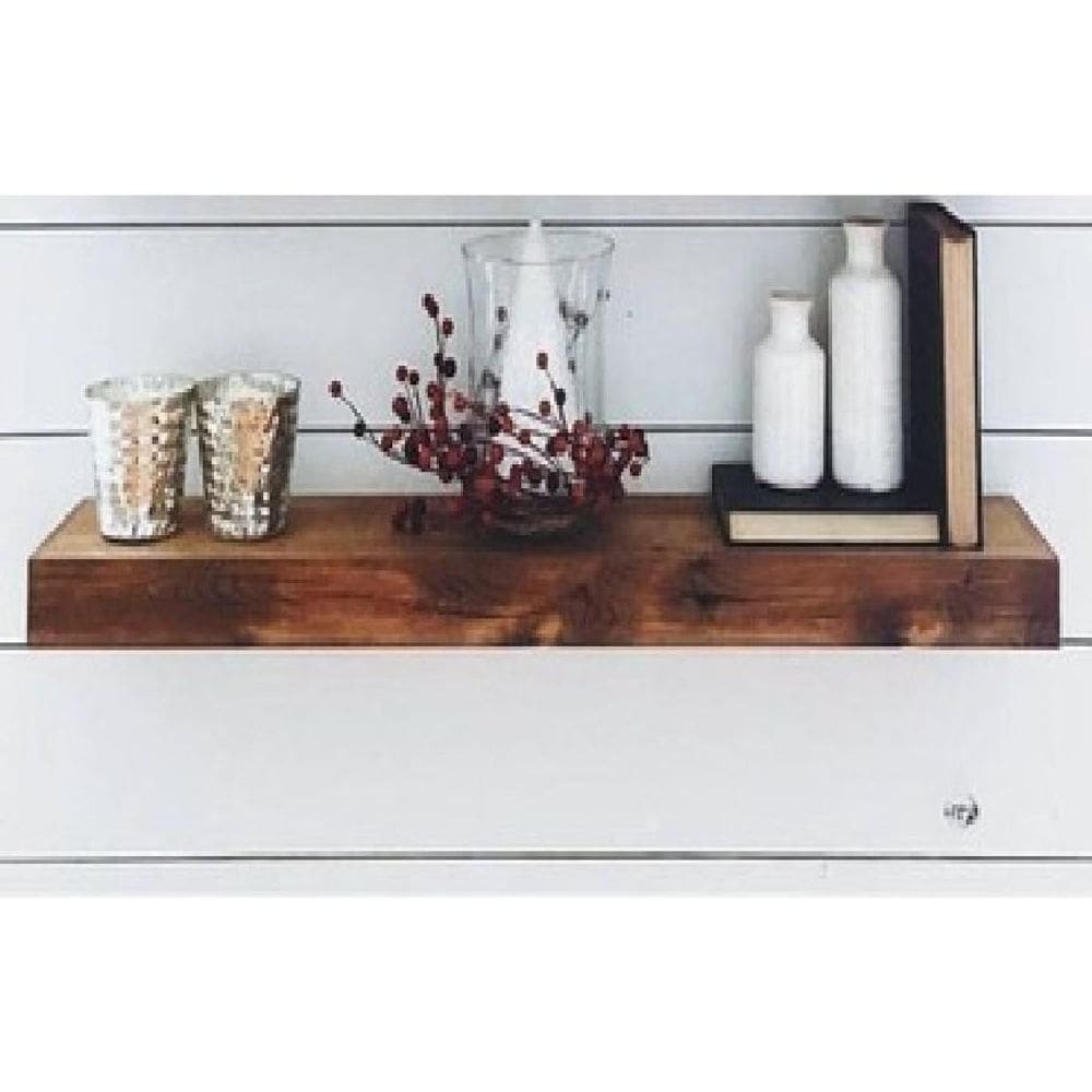 Prateleira Grossa Suporte Invisível Madeira Maciça 60X15