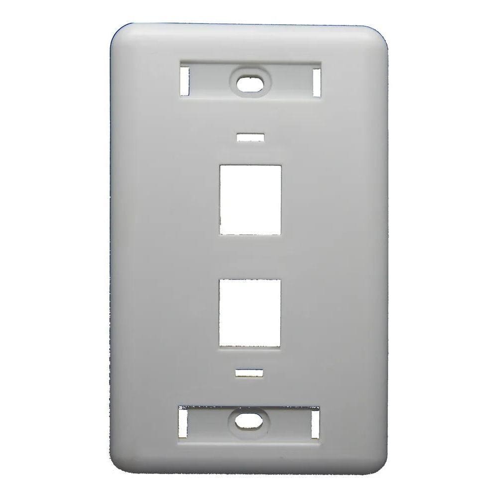 10X Espelho 4X2 2 Portas Keystones Rj45 Rj11 Rede Lan Branco