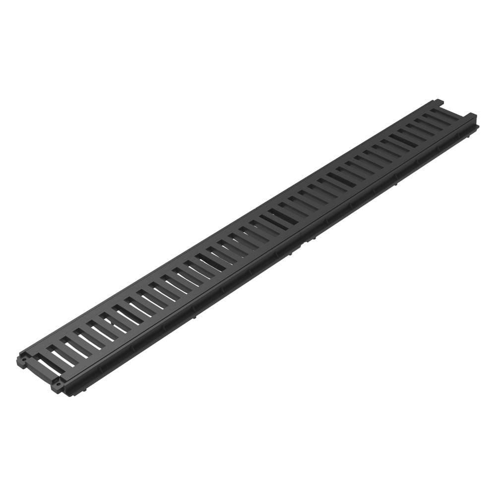 2 Grelhas Ralo Linear 10X100 Pluvial Não Enferruja Pvc Preto