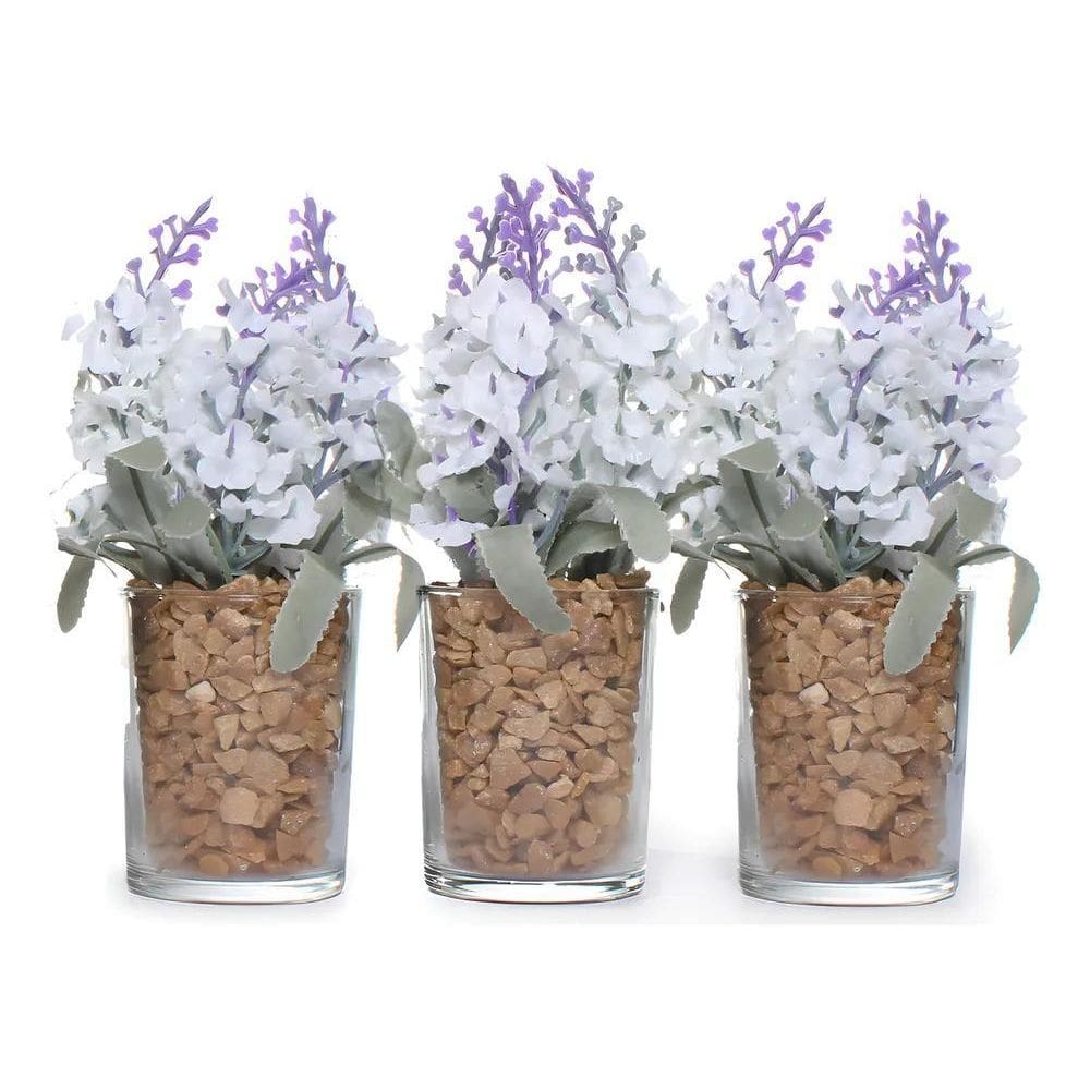 Vaso De Flor Artificial Decorativa Arranjo De Mesa Lavanda C