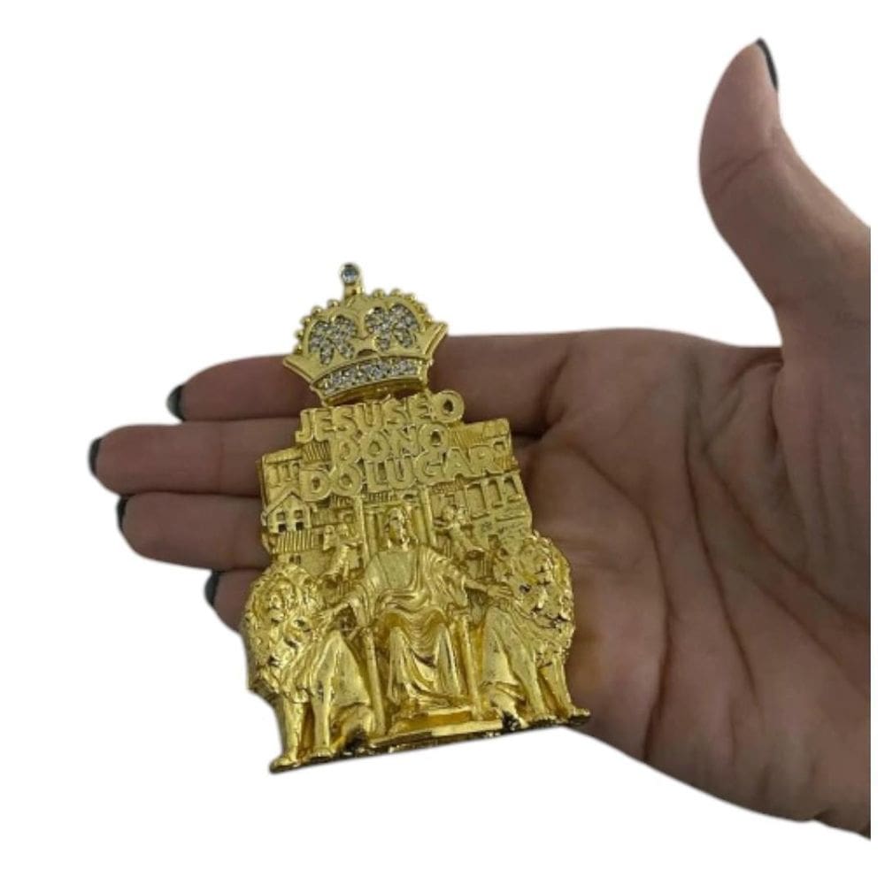 Pingente Cristo Brasil Cravejado M - Banhado A Ouro 18K