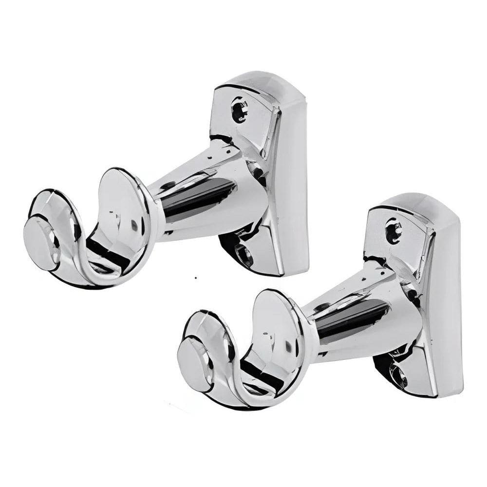 Kit Suporte Cortina Para Varão 28Mm Cromado Pvc Par