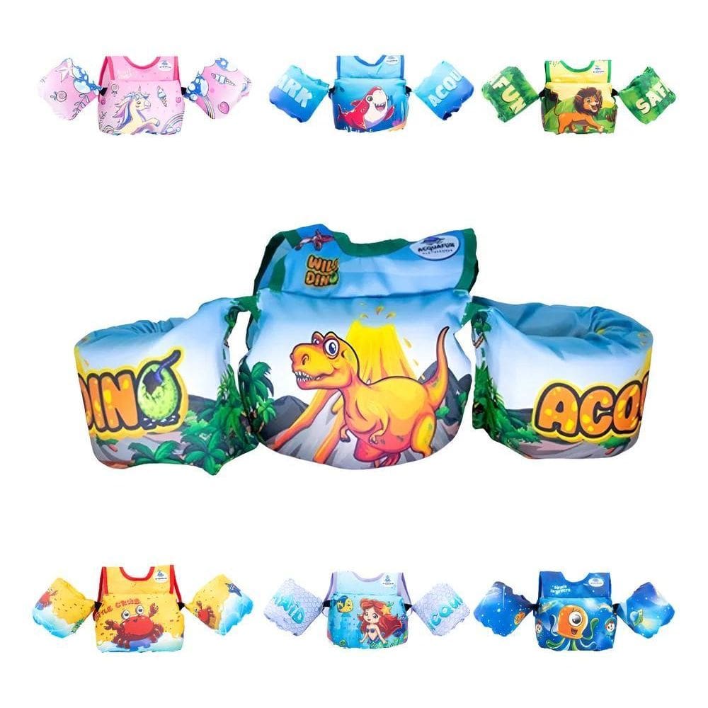 Colete Salva-Vidas Flutuador Infantil Boia Nã Dinossaur