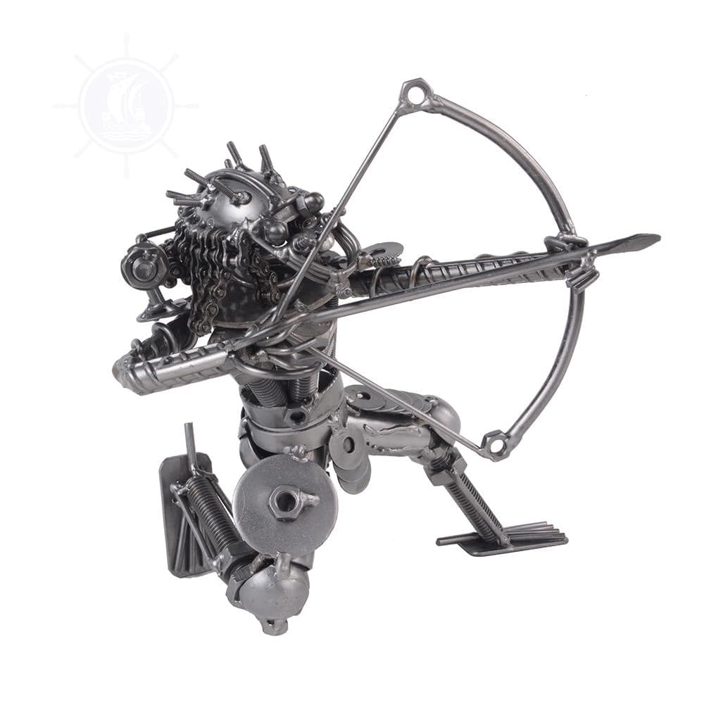 Escultura Depredador Moderno Antiguo en Metal 15x18x23 cm