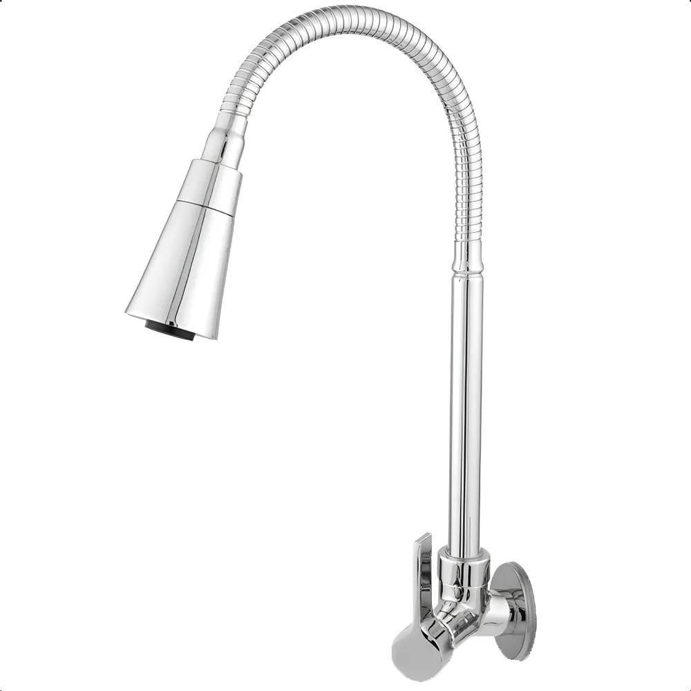 Torneira De Cozinha De Parede Flexivel Gourmet Pia Metal Pra